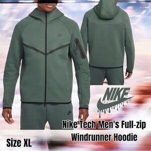 Nike Men's Full-Zip Windrunner Hoodie - Dark Green, Size XL